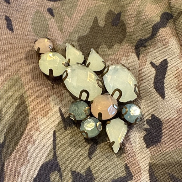 Chico's Short Sleeve Floral Top with gem embellishments - Picture 8 of 10